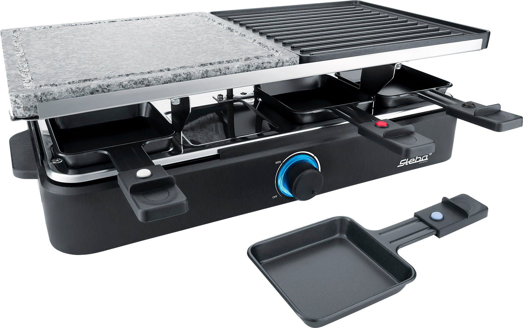 Steba Raclette RC 18, 8 Raclettepfännchen, 1400 W