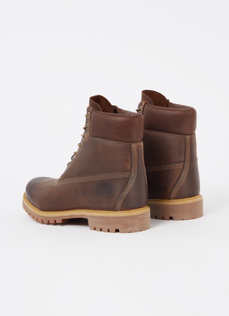 Ghete Timberland Premium din piele de 6 inch cu șireturi și logo