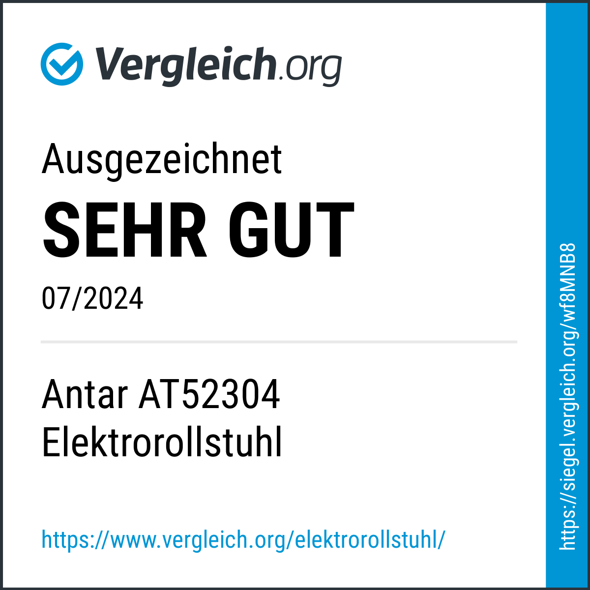 ANTAR Elektrorollstuhl AT52304 250 Watt Lithium-Ionen-Akku faltbar