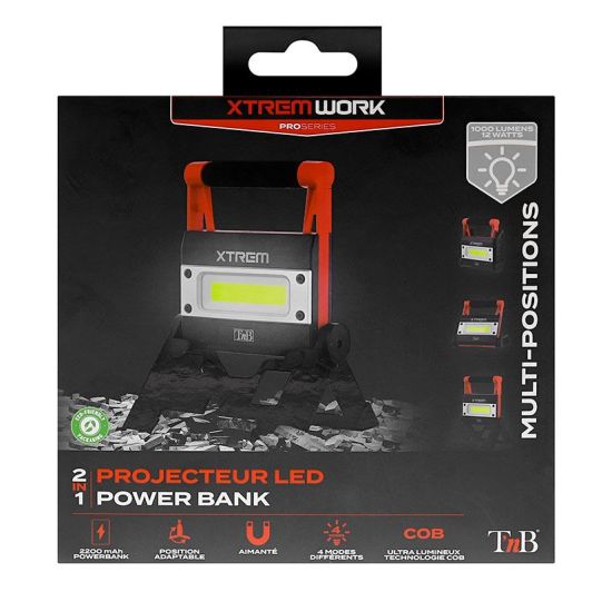 Lampă de lucru T'nB XTREMWORK - Reîncărcabilă și robustă