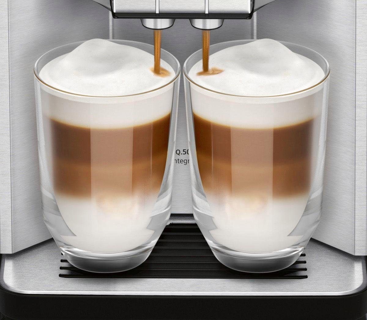 SIEMENS Kaffeevollautomat EQ.500 integral TQ507D02, einfache Bedienung, integrierter Milchbehälter, 2 Tassen gleichzeitig