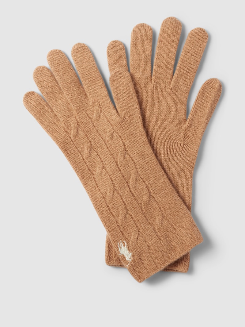 Handschuhe mit Label-Detail in camel