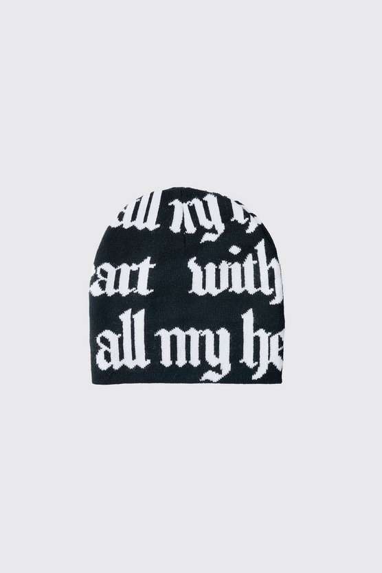 Beanie mit Gothic Slogan