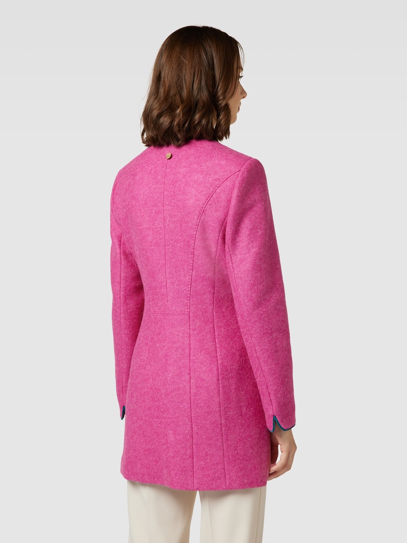 Longblazer mit Stehkragen und Pattentaschen in pink