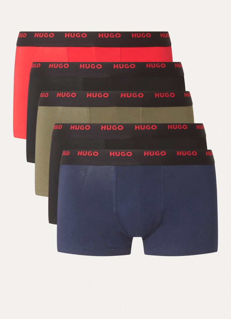 Lot de 5 boxers HUGO BOSS avec ceinture logotée