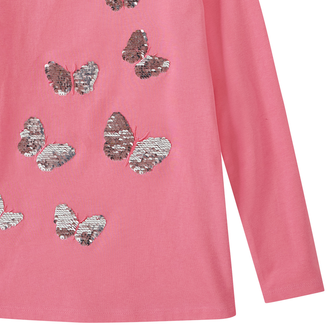 Mädchen Langarmshirt mit Wendepailletten