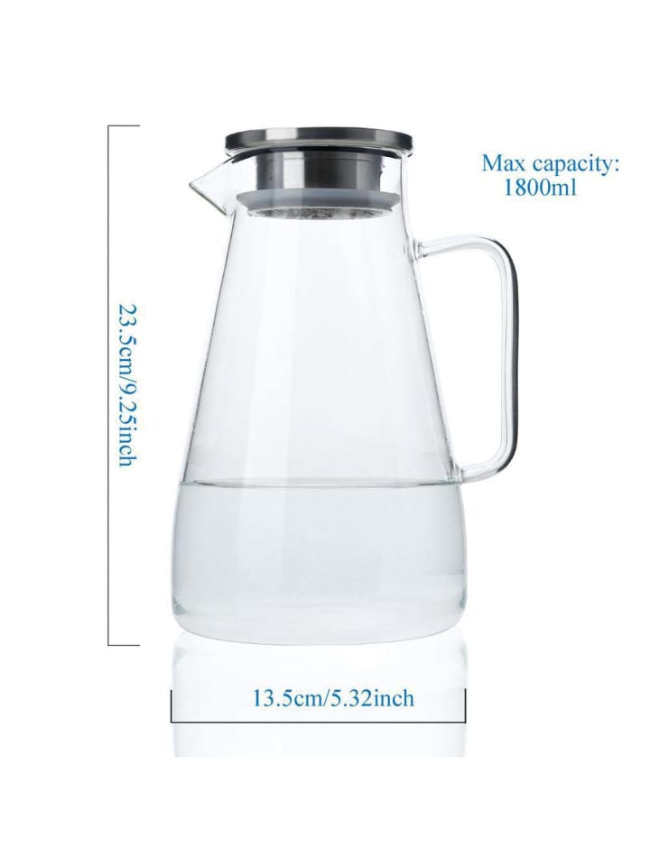 Intirilife Karaffe mit Deckel in TRANSPARENT günstig kaufen 1,8 L