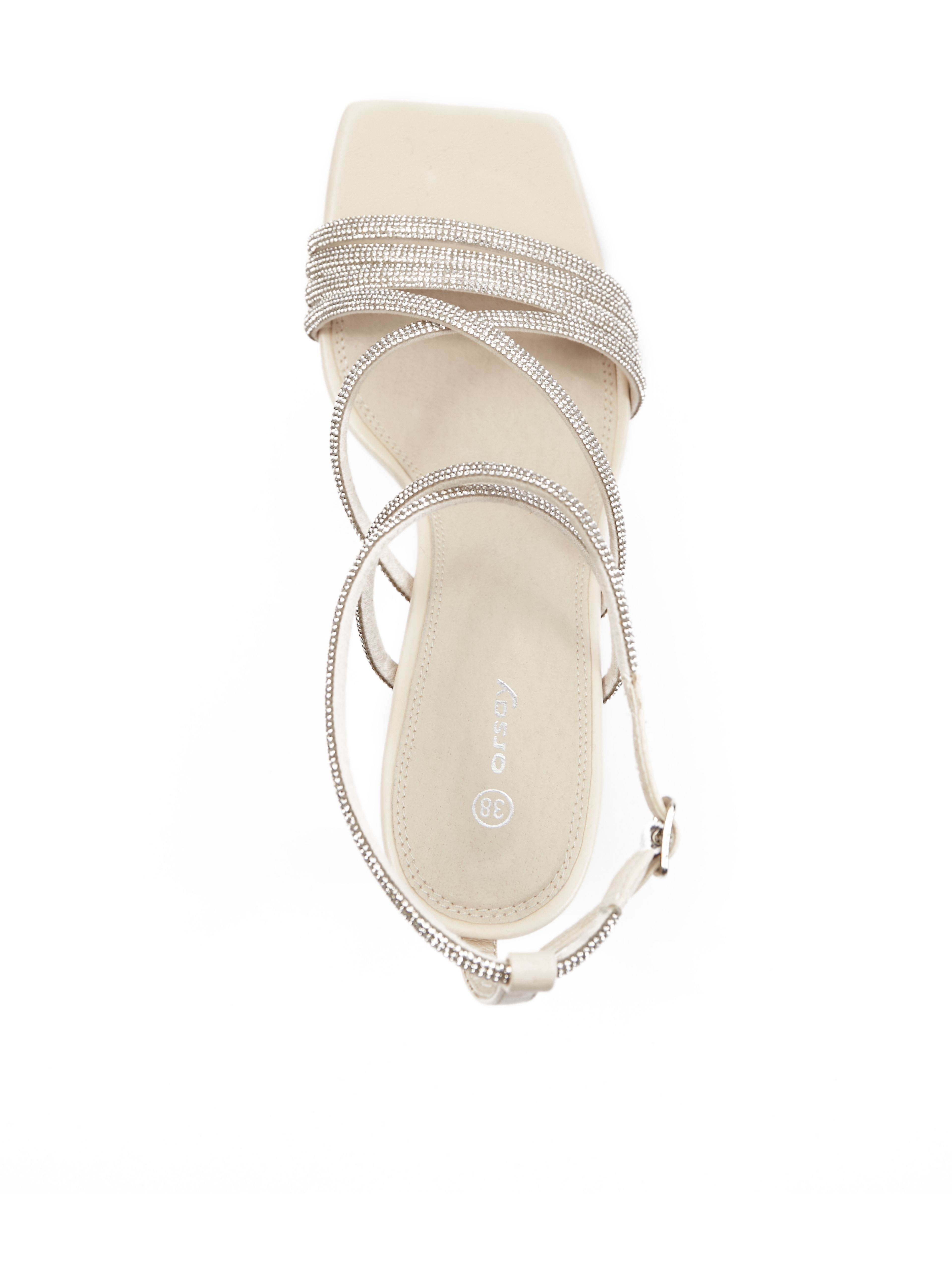 Cremefarbene Damen-Sandalen mit Absatz ORSAY