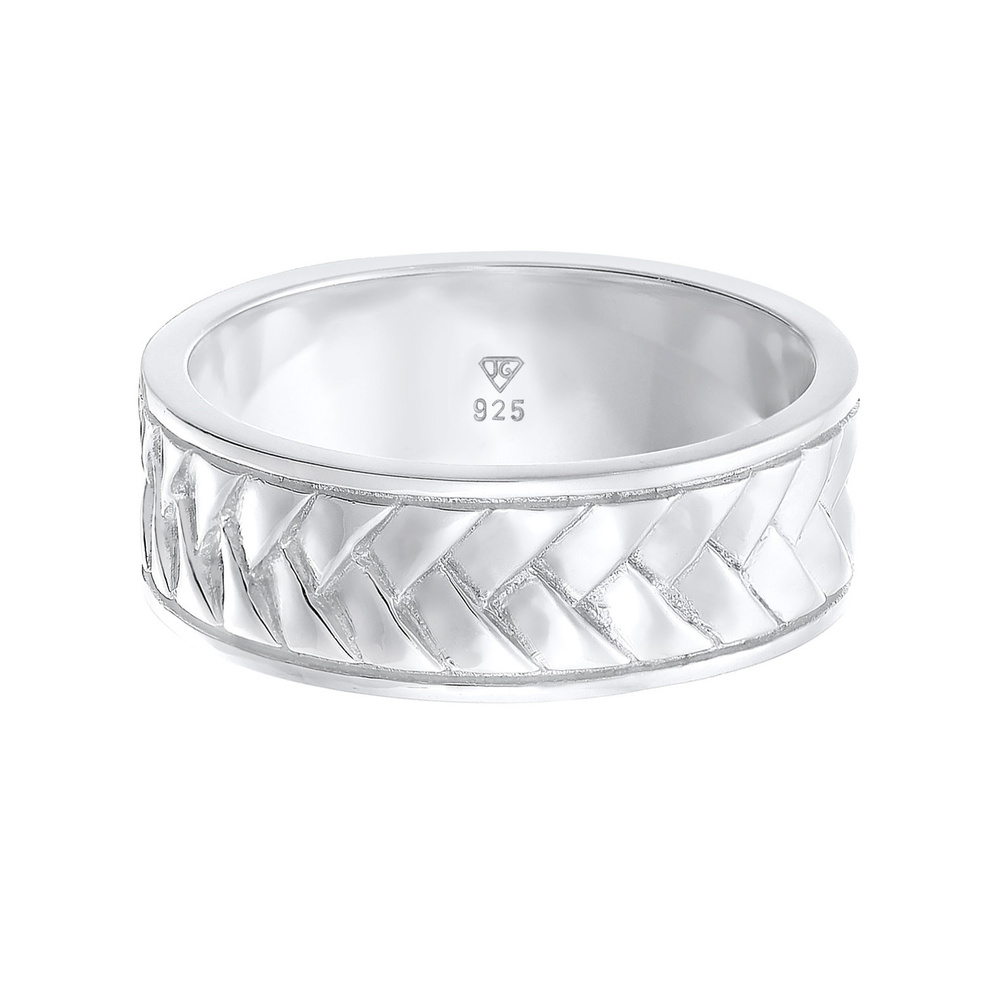 KUZZOI KUZZOI Bague Bague pour homme à chevrons Vintage en argent sterling 925 massif Bague