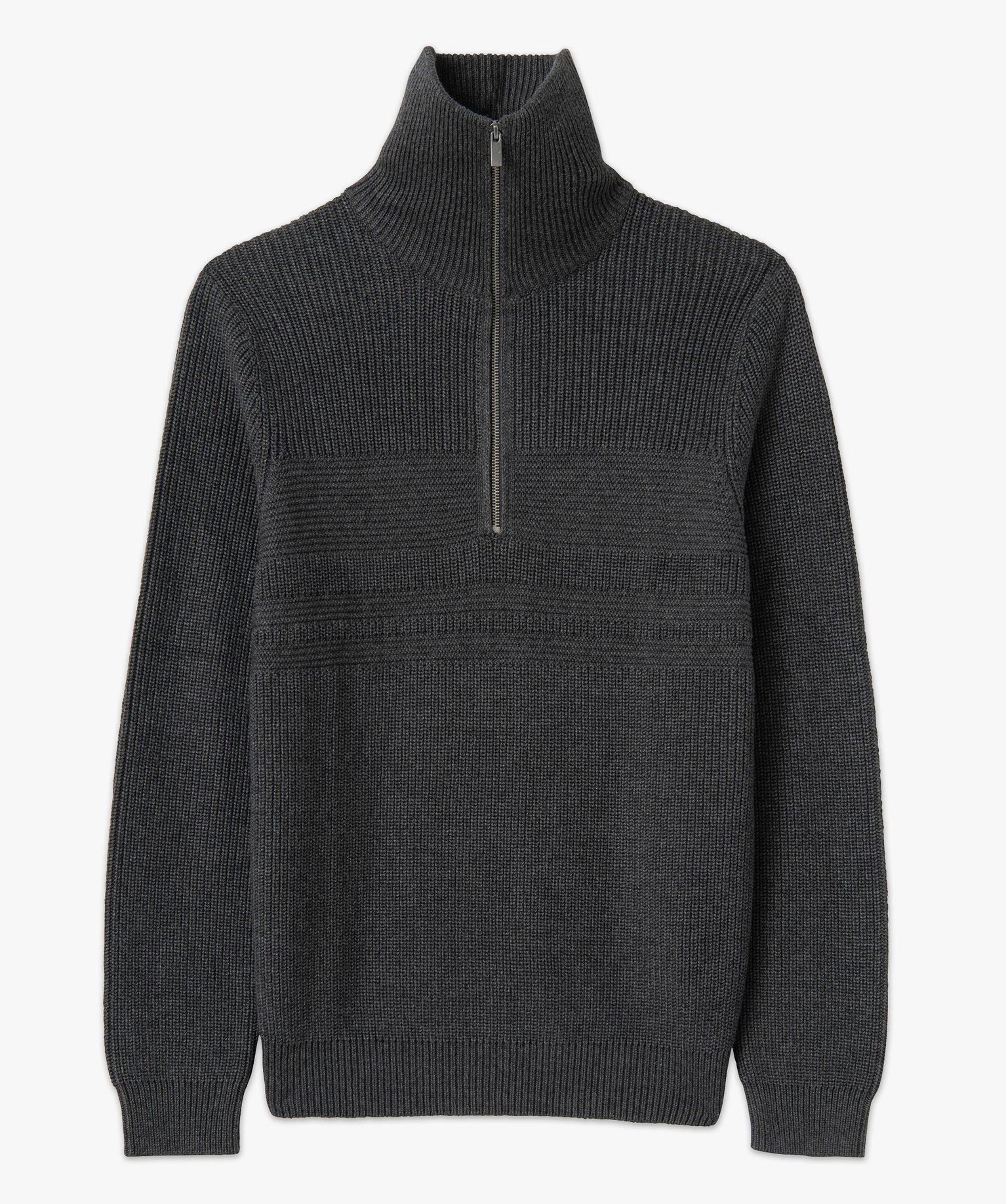Pull homme en grosse maille à col camionneur noir | GEMO