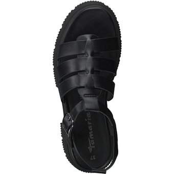 Tamaris Plateau Sandale in schwarz