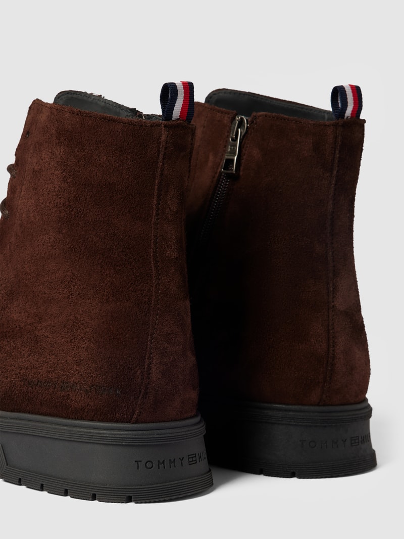 Boots mit Label-Details Modell 'CORE' in dunkelbraun
