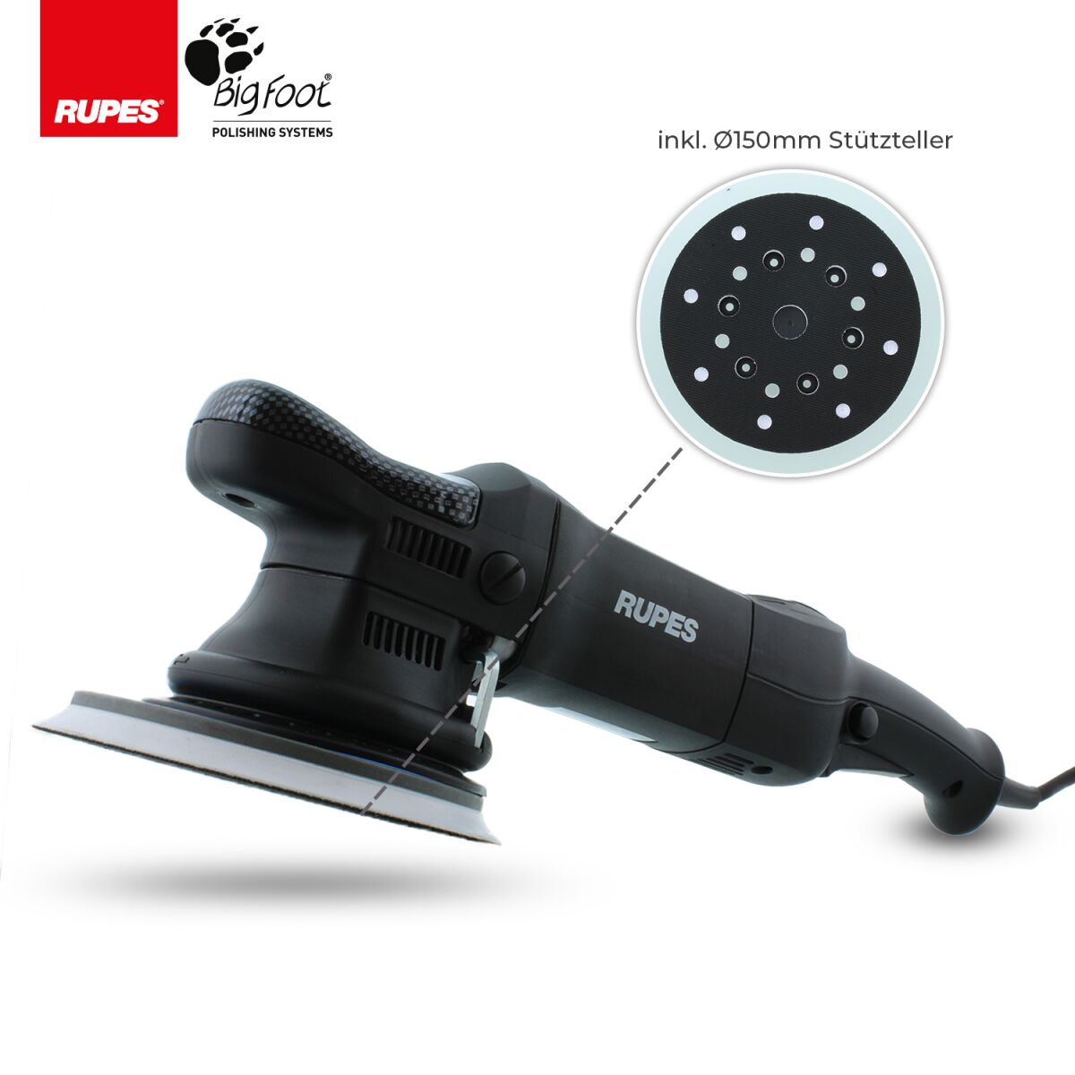 Rupes BigFoot LHR 21ES Exzenterpoliermaschine Basis Kit, 8-teilig