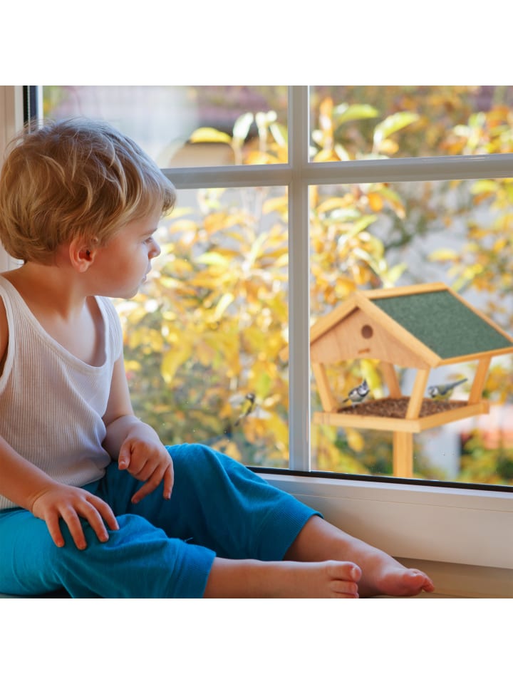 relaxdays Vogelfutterhaus in Natur/ Grün - (B)66 x (H)137 x (T)59 cm günstig kaufen onesize