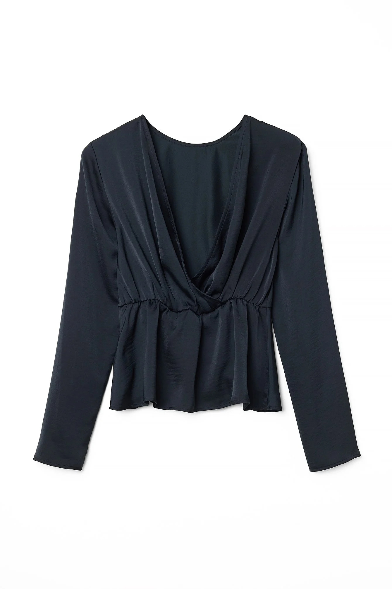 Drapierte Bluse mit V-Rücken