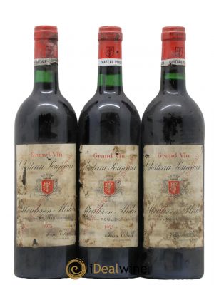 Château Poujeaux  1975 - Lot de 3 Bouteilles