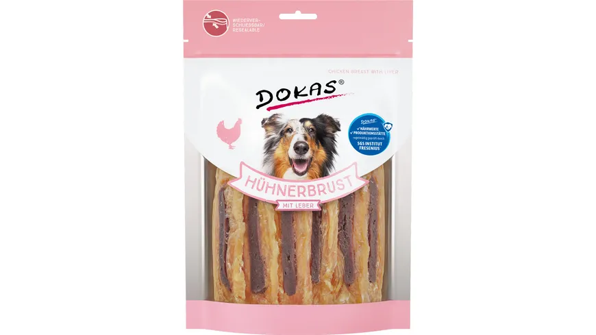 Dokas Hunde Snack Hühnerbrust mit Leber 220 g