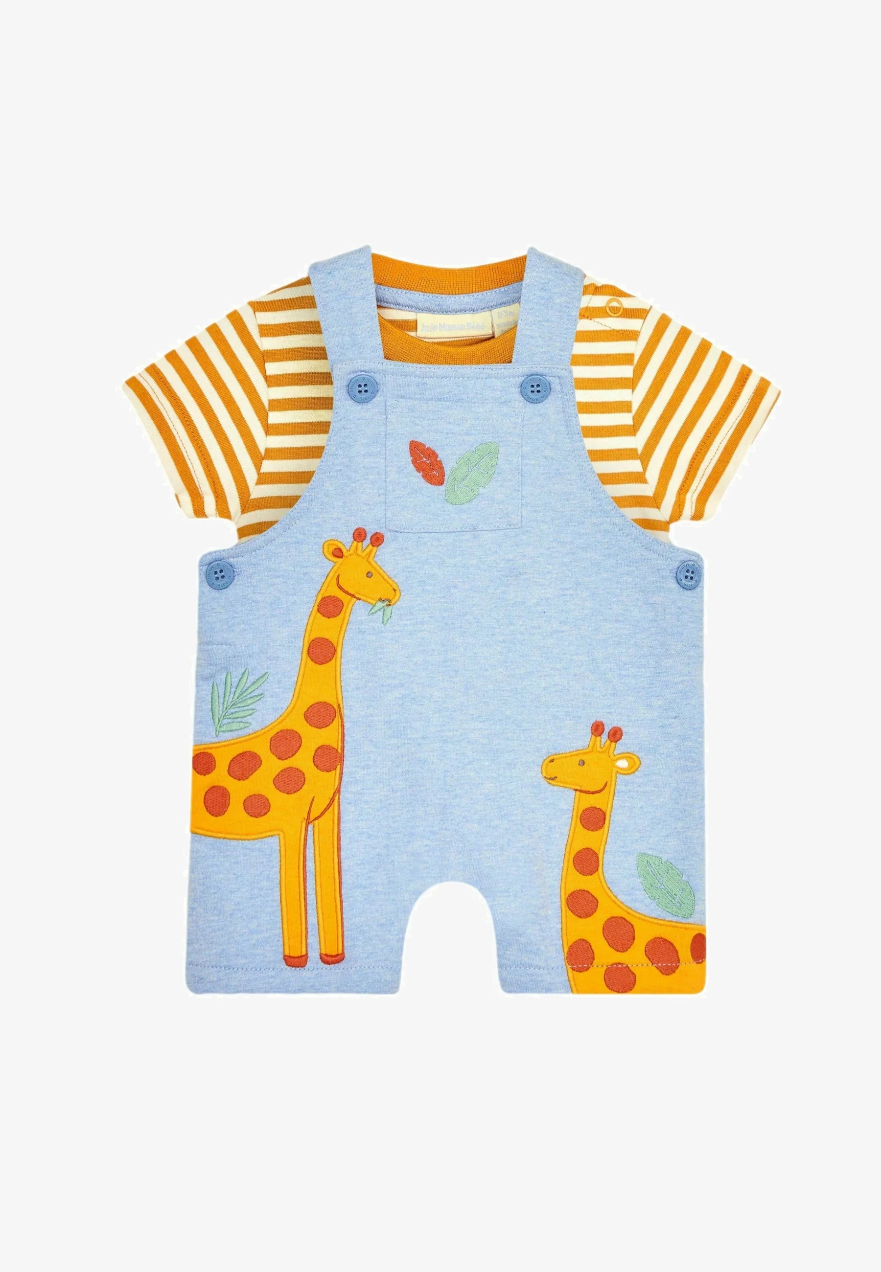 JoJo Maman Bébé CONJUNTO DE 2 PIEZAS CON APLIQUE DE BARCO - AJUSTE REGULAR - Peto