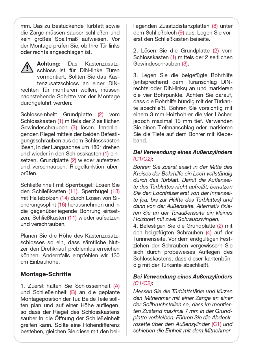 Basi KS500-60 Kastenschloss Sperrbügel (käntig) Silber - SS
