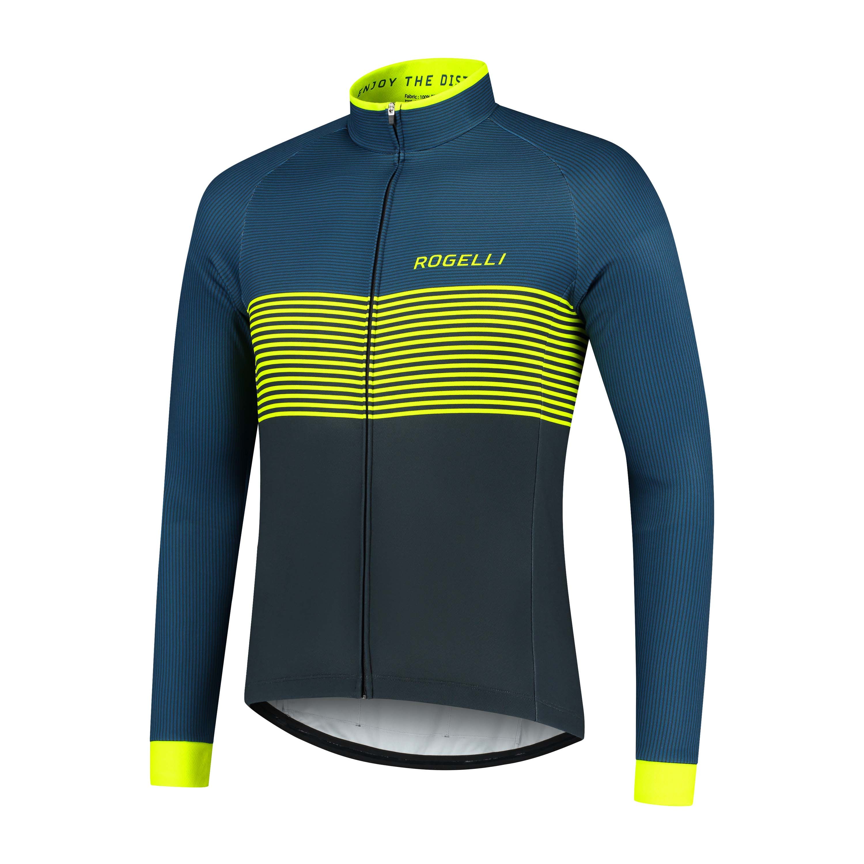 Rogelli Boost Blau/Fluor Herren Radtrikot Langarm