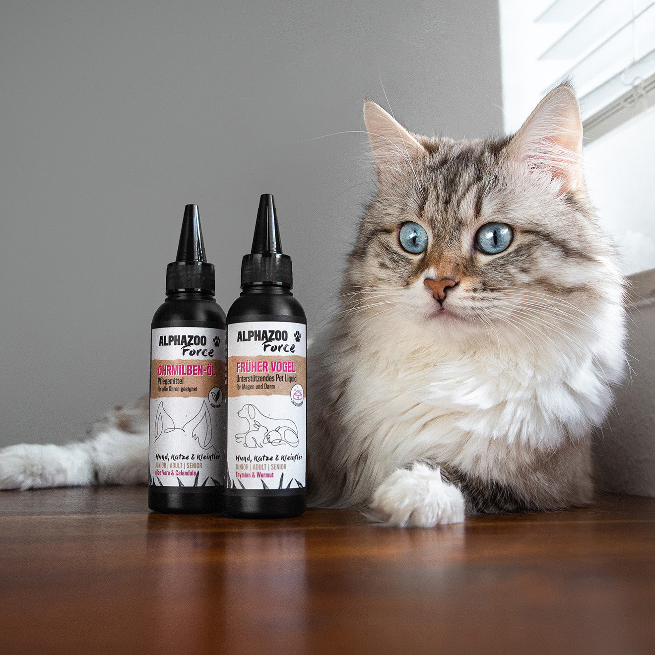 ALPHAZOO Augen- & Ohrenpflege ALPHAZOO Ohrmilbenöl 100ml für Hunde & Katzen I Starkes Mittel gegen Ohrmilben