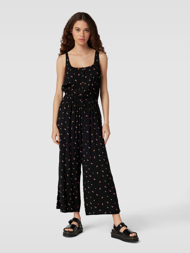 Jumpsuit mit Allover-Muster in schwarz
