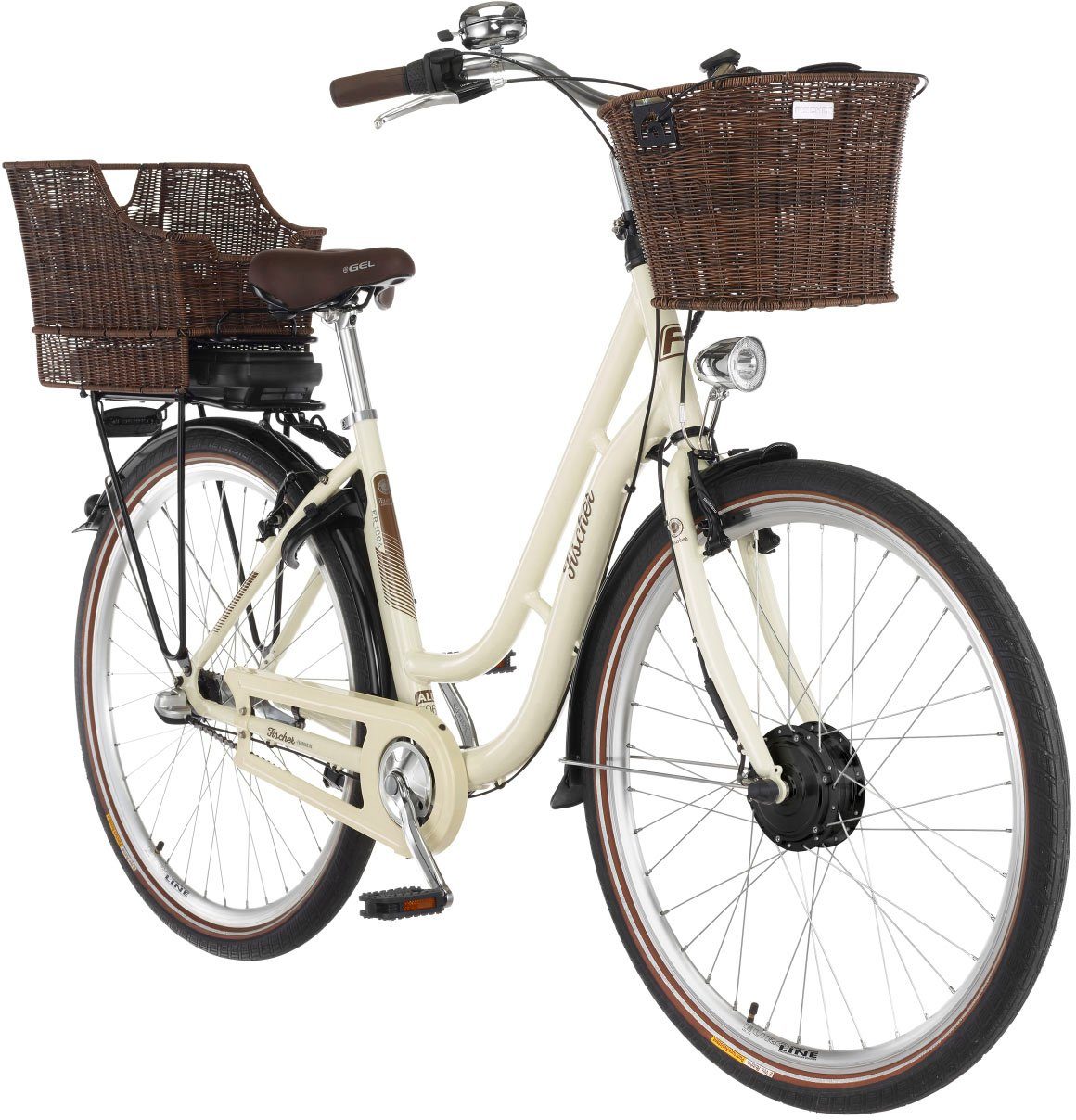 FISCHER Fahrrad E-Bike CITA ER 1804 418 48, 3 Gang Shimano Nexus Schaltwerk, Nabenschaltung, Frontmotor, 418 Wh Akku, (Schloss)