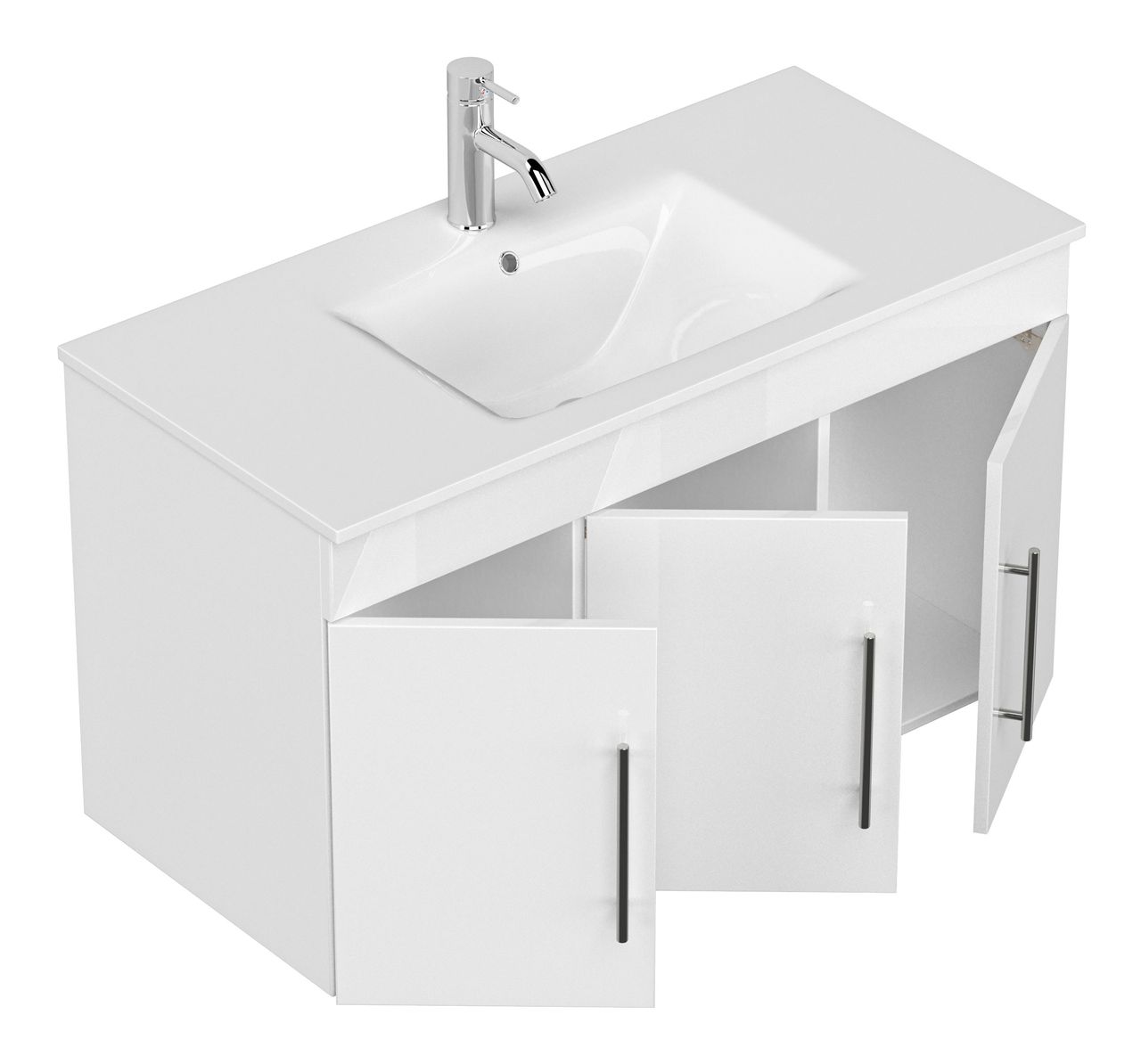 Posseik Badmöbel Teramo weiss hochglanz