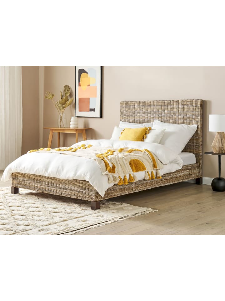 Beliani Doppelbett SALBRIS in /Dunkler Holzfarbton - (W) 152 x (H) 120 x (L) 213 cm günstig kaufen onesize