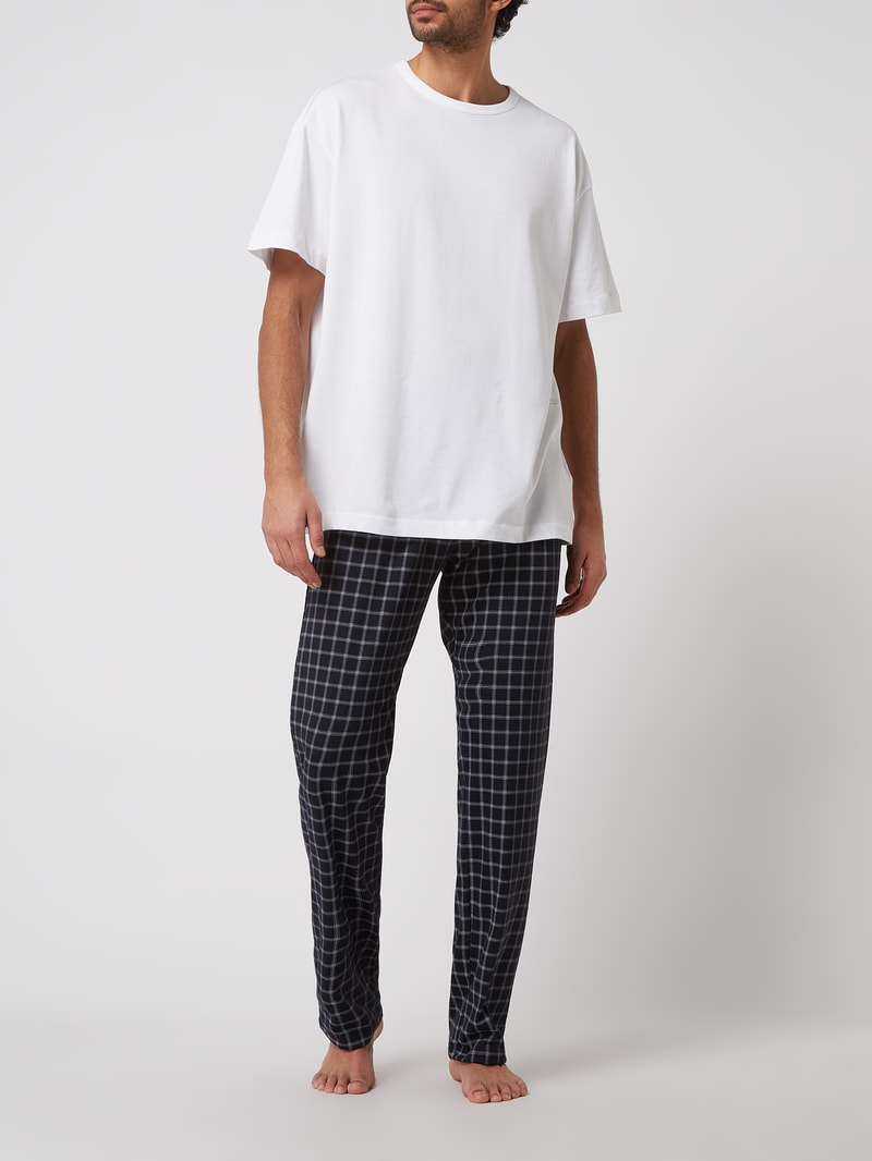 Pyjama-Hose mit Karomuster in schwarz