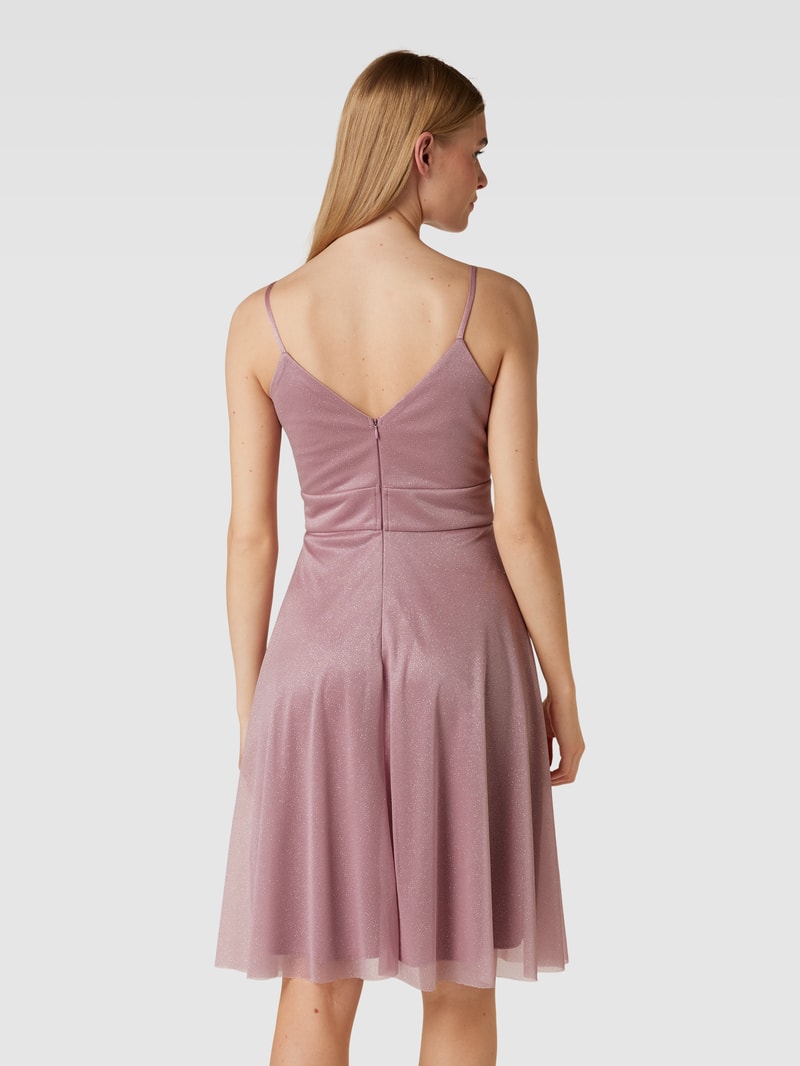 Cocktailkleid mit Spaghettiträgern in mauve