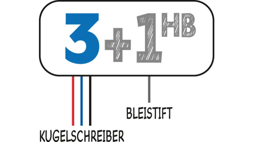 BIC 4 Colours, 4-Farb-Druckkugelschreiber inklusive 12 Bleistiftminen, Rot, Blau, Schwarz & Bleistift