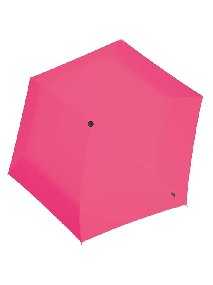 Knirps U.200 Ultra Light Duomatic - Taschenschirm Regenschirm (black with rose coating) in neon pink günstig kaufen onesize
