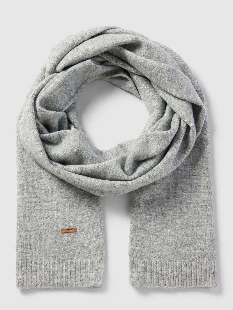 Schal mit Label-Detail Modell 'Witzia' in silber meliert
