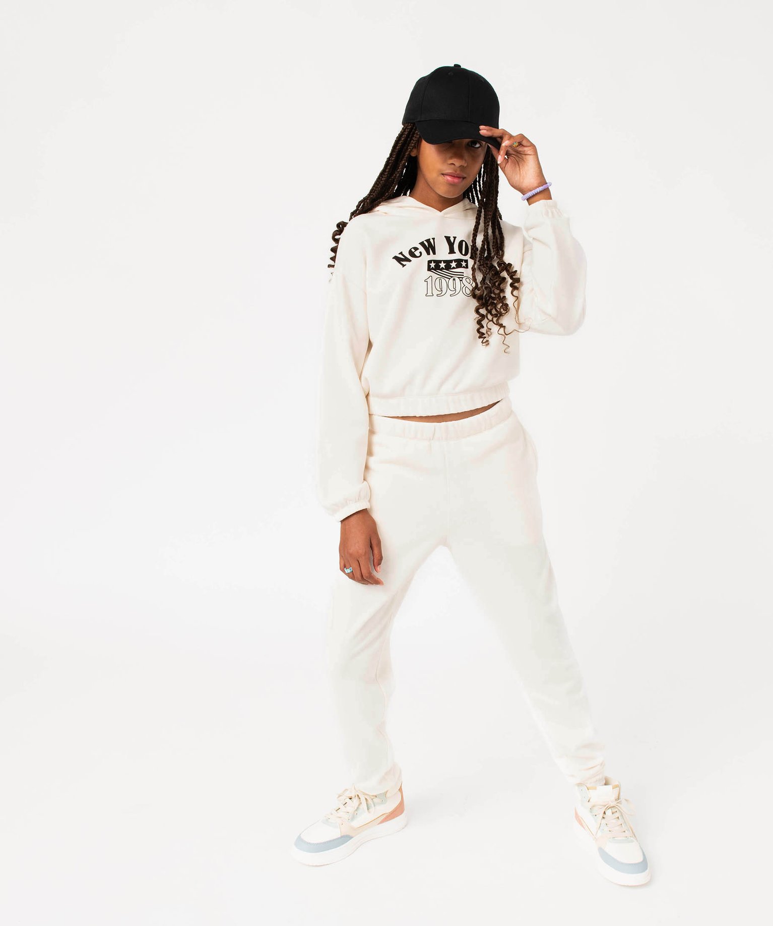Pantalon de jogging molletonné fille ecru | GEMO