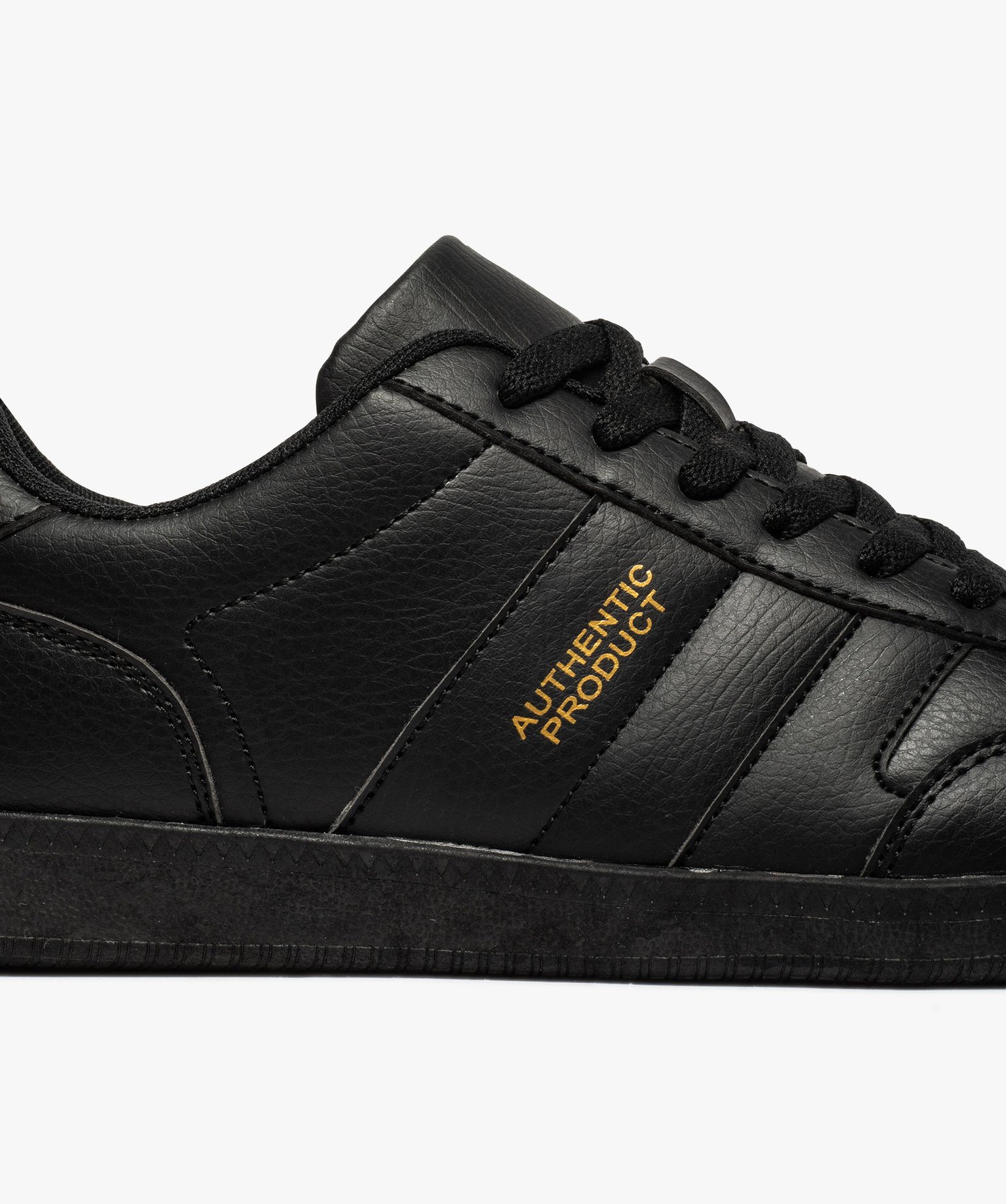 Baskets homme unies à lacets style rétro noir | GEMO