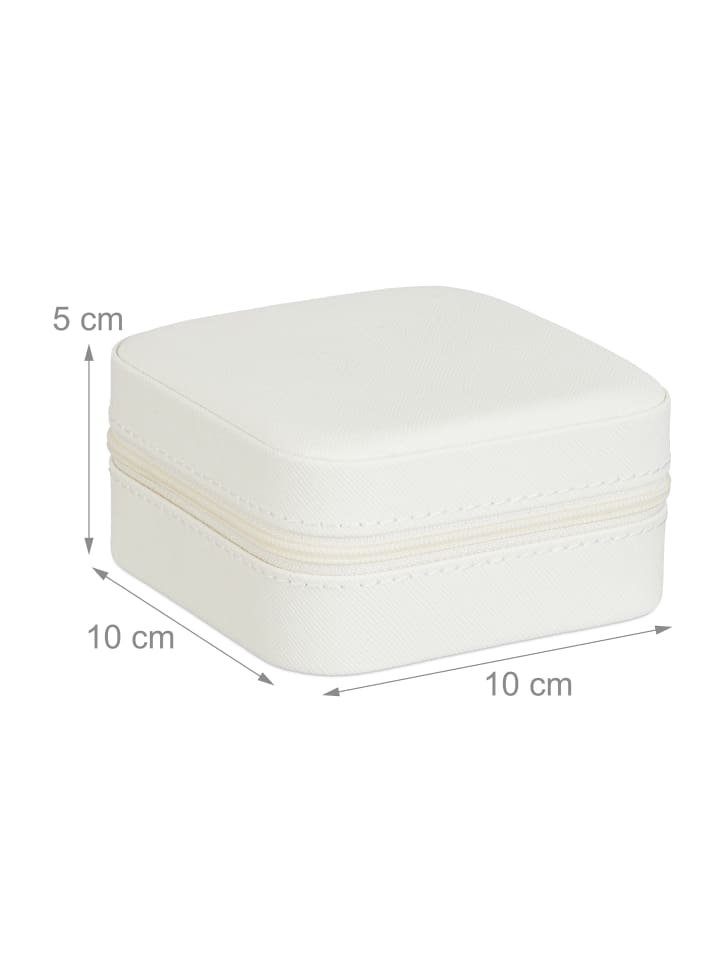 relaxdays Schmuckkästchen in Weiß - (B)10 x (H)5 x (T)10 cm günstig kaufen onesize