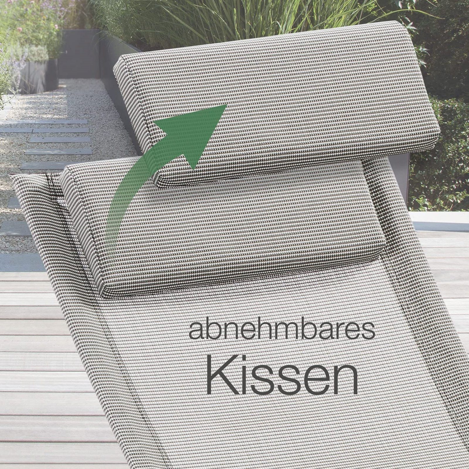 aktivshop Gartenliege Relax-Schaukelliege grau-kariert, mit und ohne Auflage erhältlich