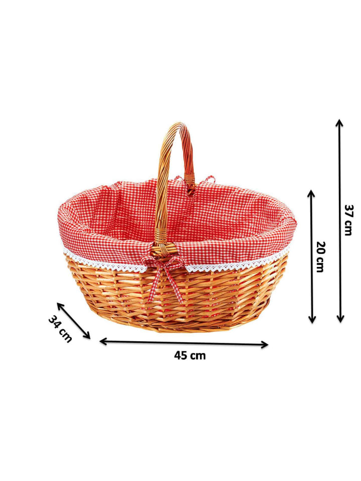 kobolo Einkaufskorb CHECK RED SHOP in Braun günstig kaufen onesize