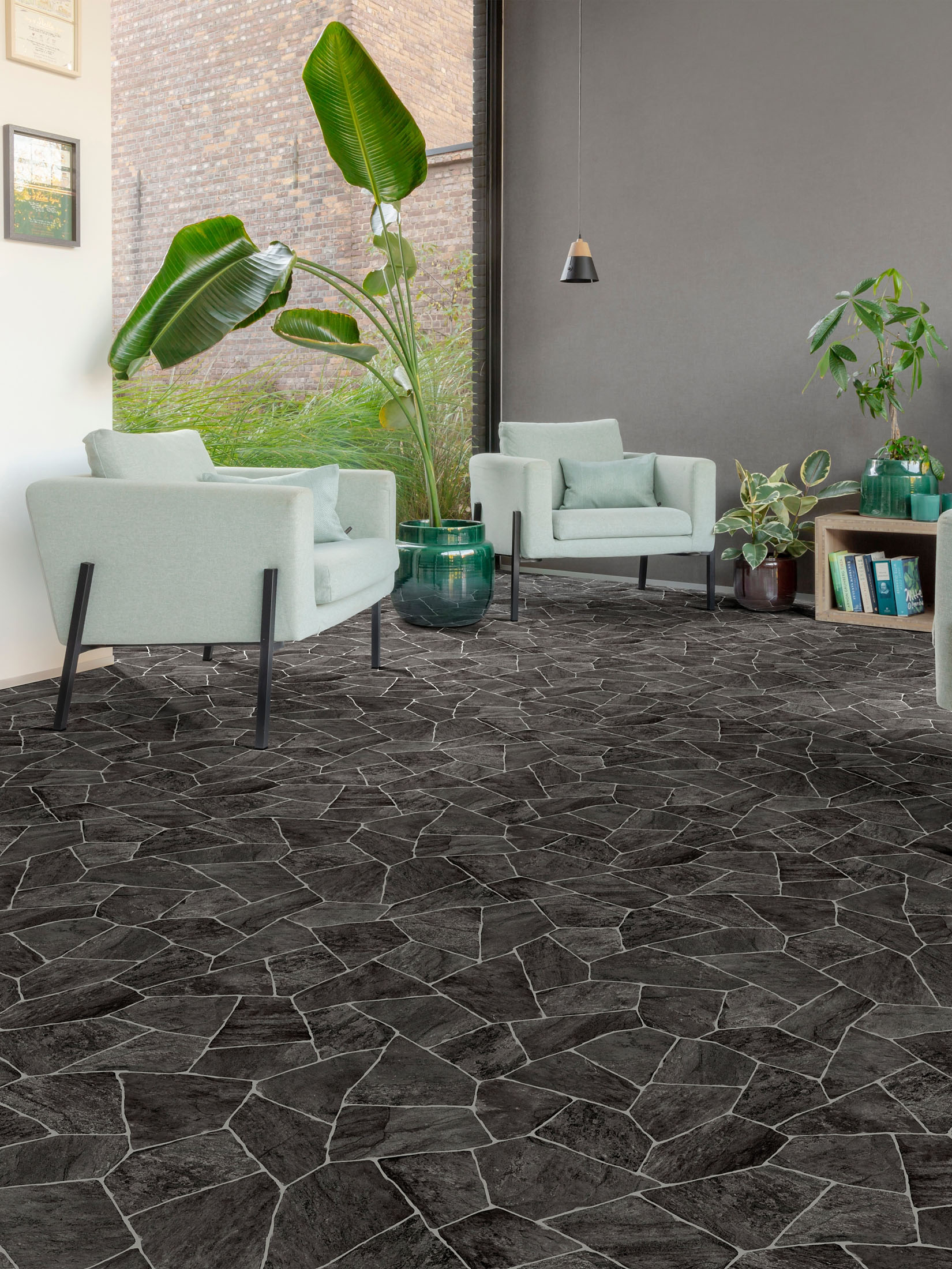 Barbuda Vinyl-Rollenware, Schiefer 579
