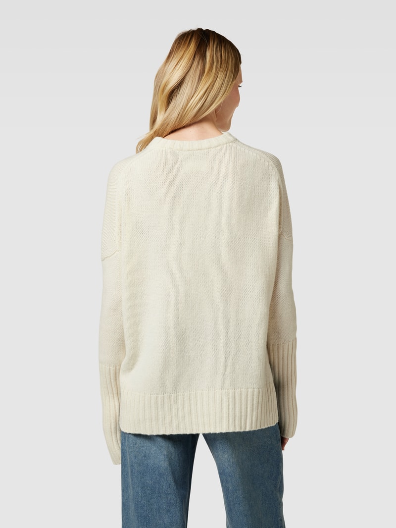 Strickpullover aus Wolle mit Rundhalsausschnitt Modell 'MALTA' in ecru