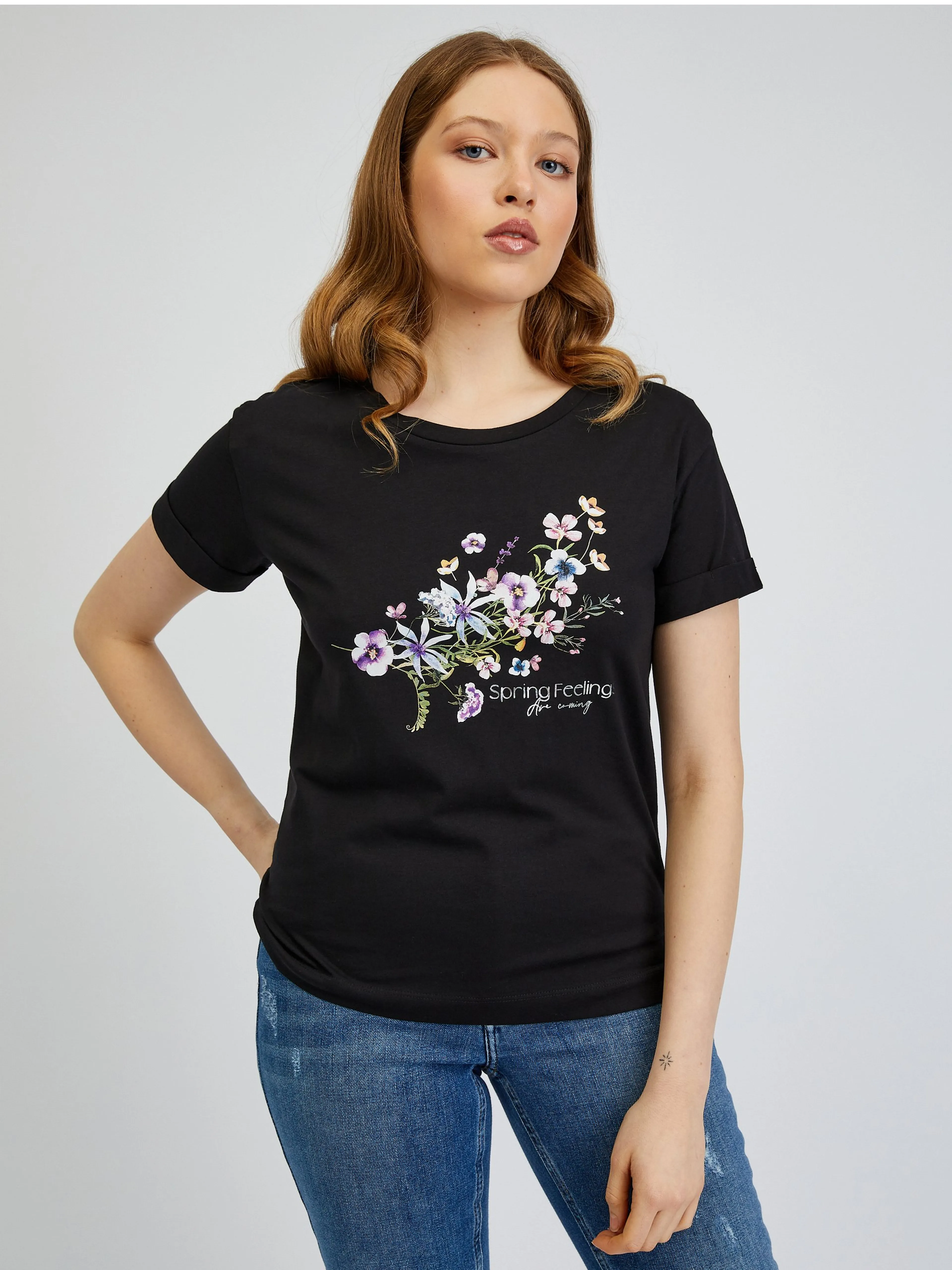 Schwarzes Damen-T-Shirt ORSAY
