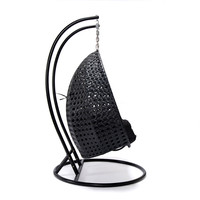 Home Deluxe Polyrattan Hängesessel TWIN - Schwarz mit Regenabdeckung