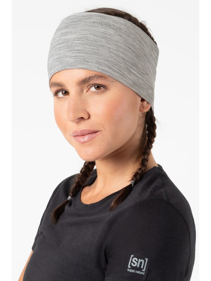 super.natural Merino Stirnband WANDERLUST HEADBAND in grau günstig kaufen onesize