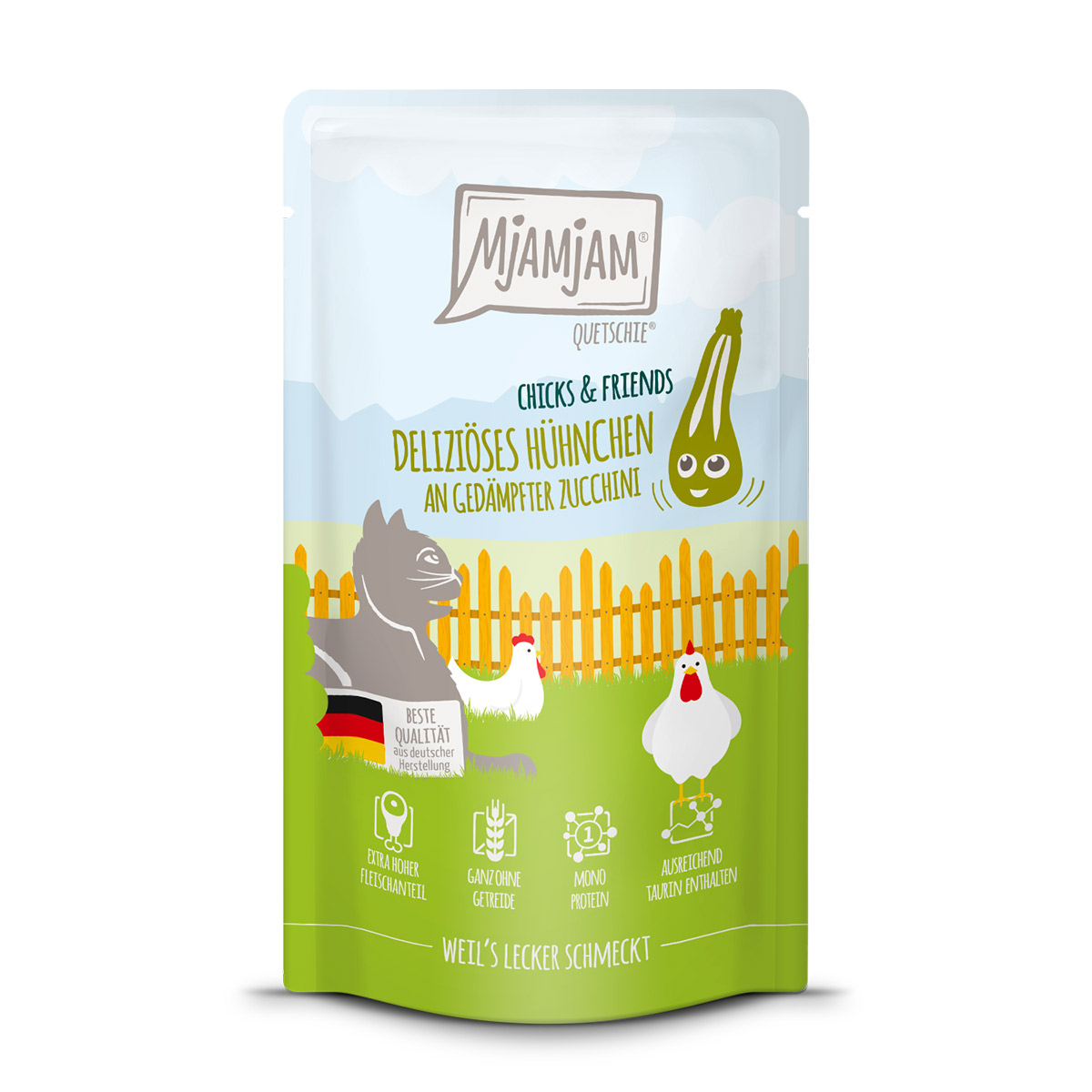 MjAMjAM Quetschie Chicks & Friends Hühnchen an Zucchini