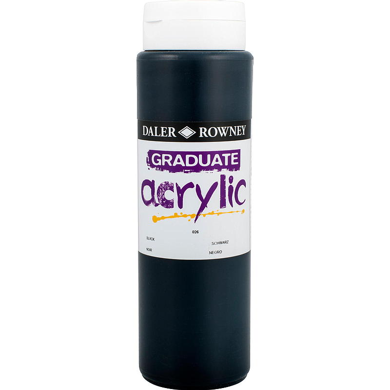 Akrylmaling 500 ml, sort