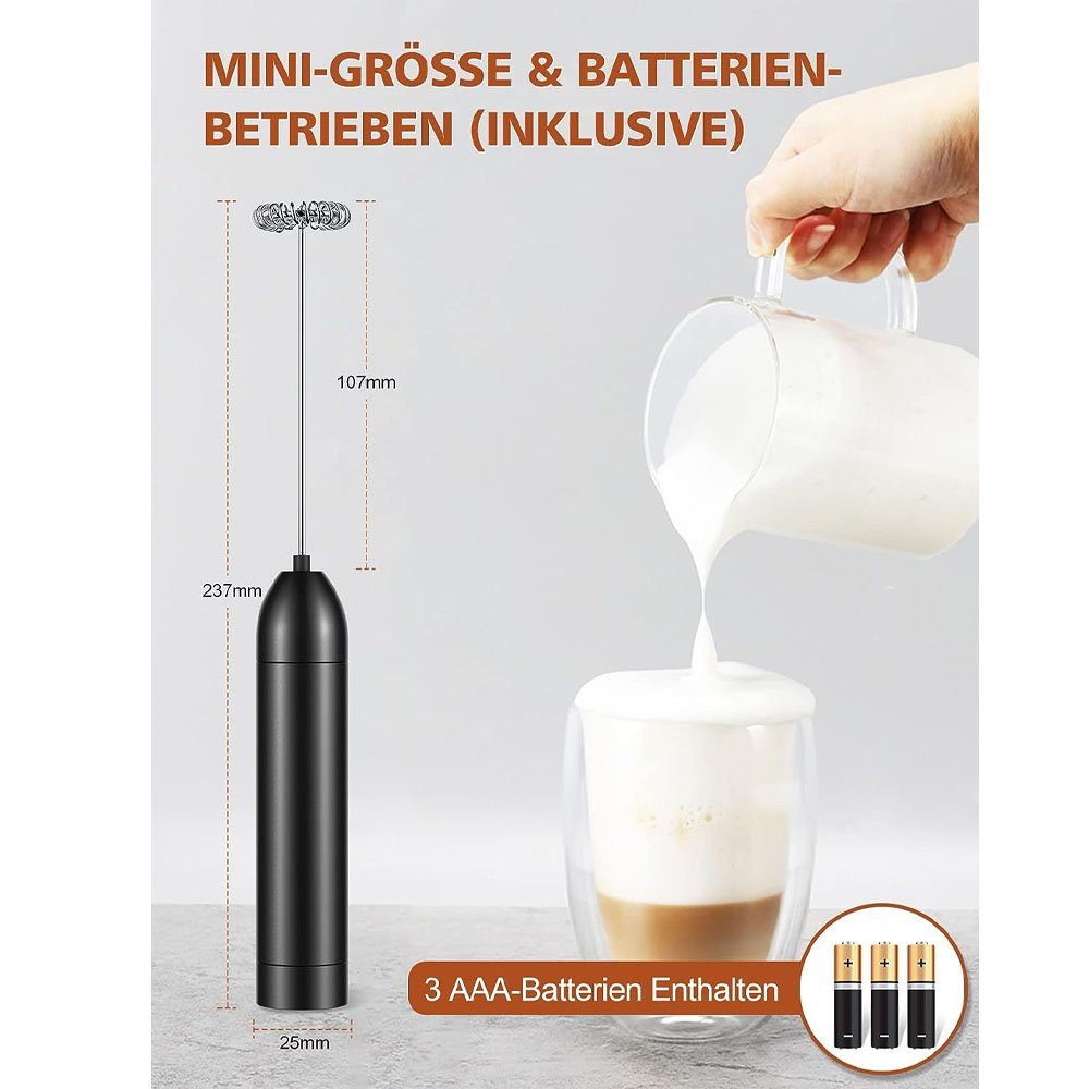 Sarfly Milchaufschäumer Milchaufschäumer Elektrisch,Mini Handheld Milchschäumer