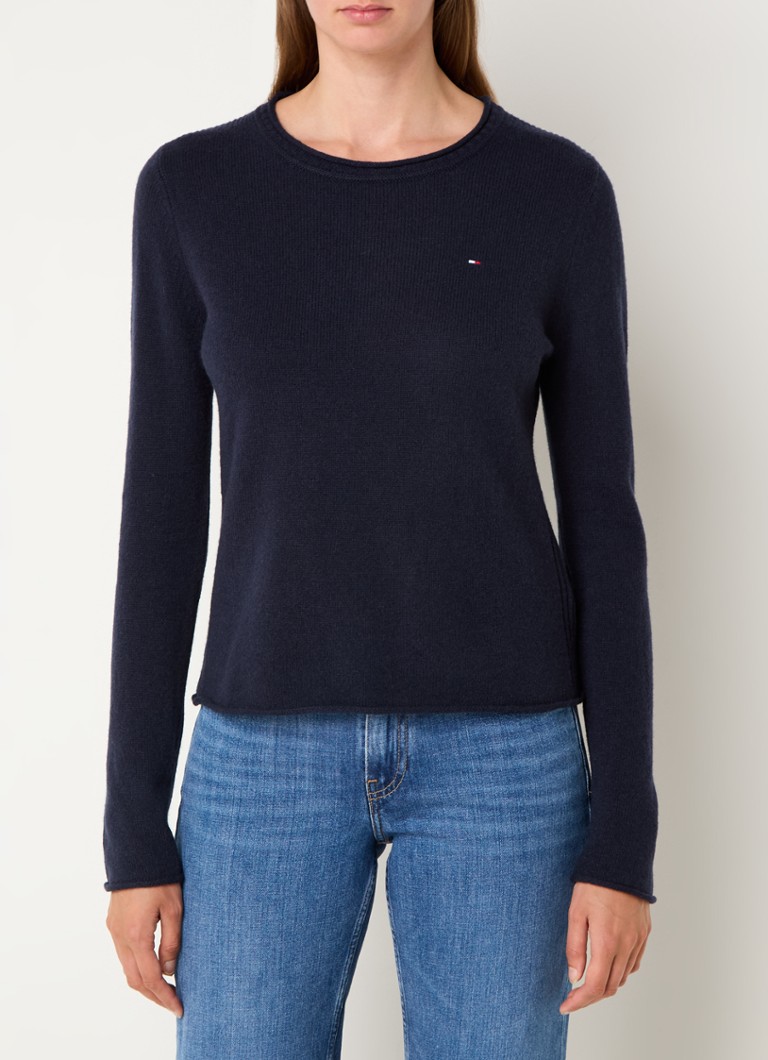 Pulover Tommy Hilfiger Premium din lână cu logo