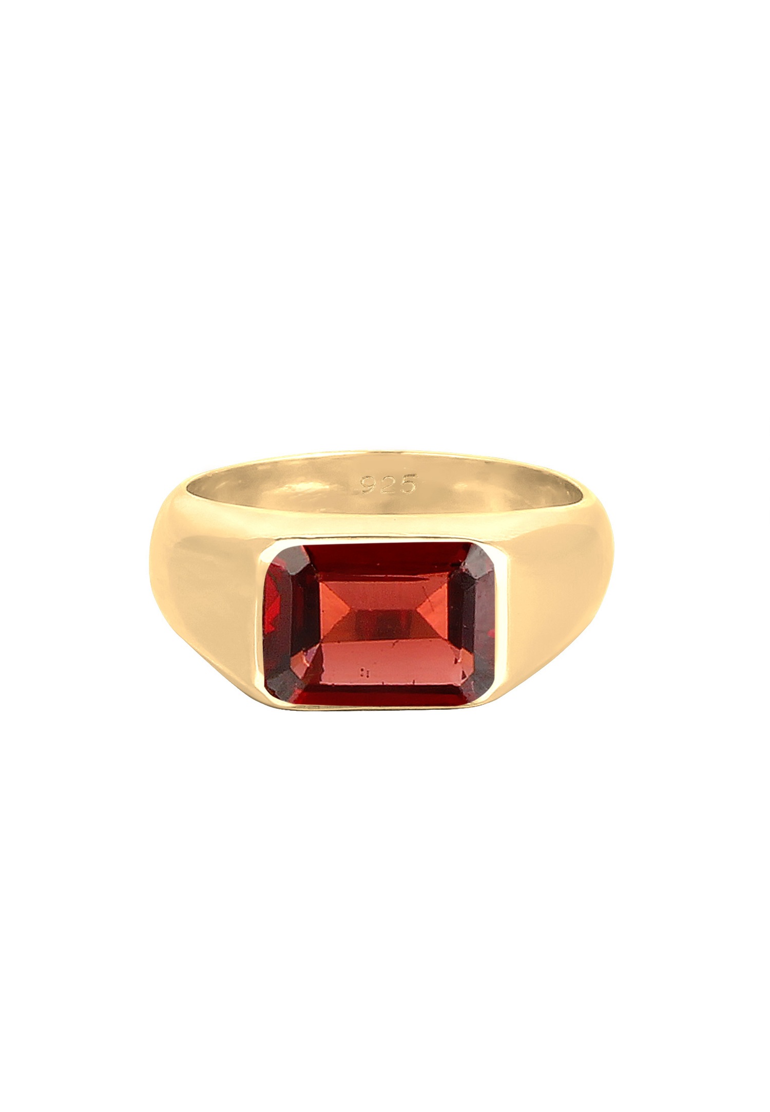 Elli PREMIUM PREMIUM - Inel de damă Classic Seal - Argint placat cu aur (925/1000) Argint granat
