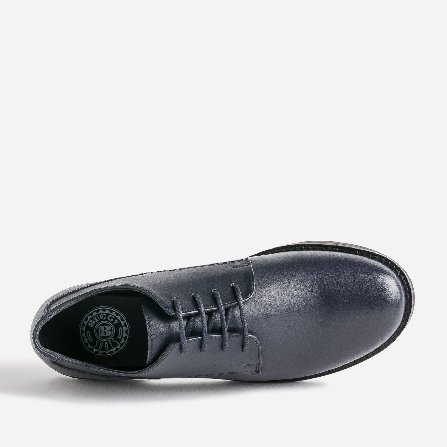 Derby BUGGY marine en cuir